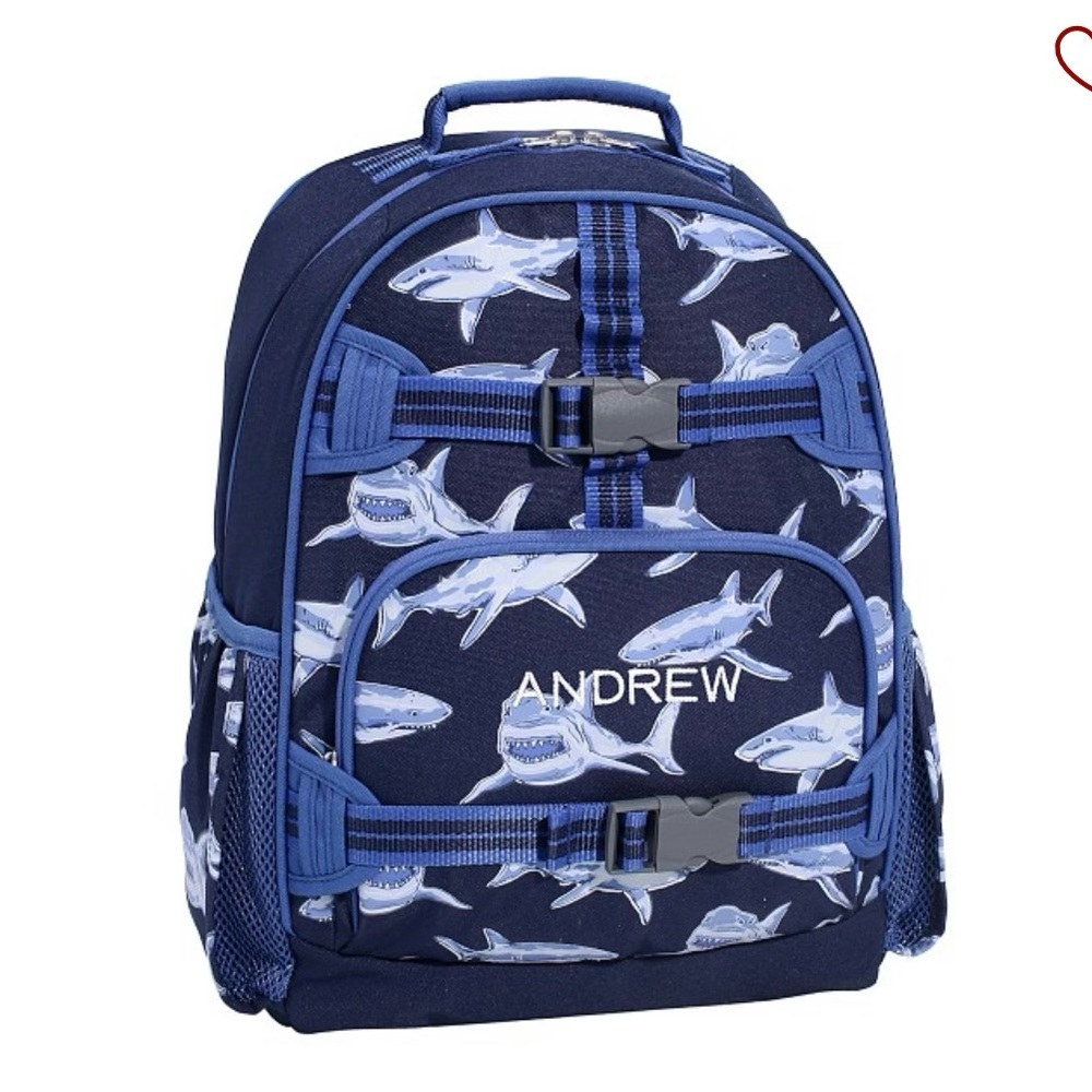 Pottery Barn Kids Mackenzie Glow in the dark shark backpack